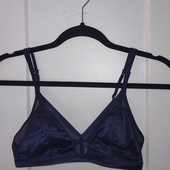 Midnight Blue Silk Aerie Bralette - Picture 2 of 4